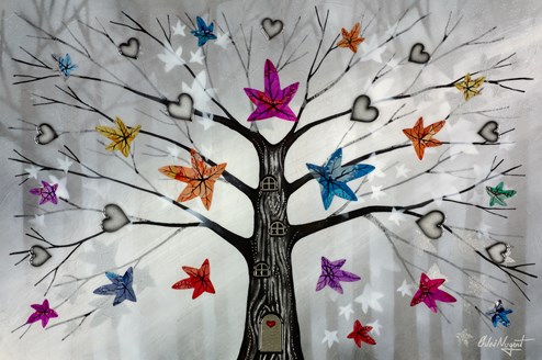 Forest Home by Chloe Nugent - Original Glazed Mixed Media on Board